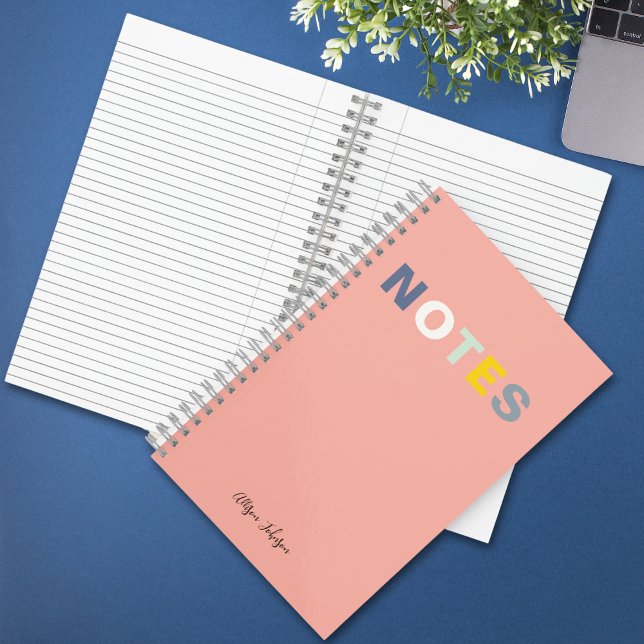 Cuaderno Notas de nombre completo en monogramado rosado par (Subido por el creador)