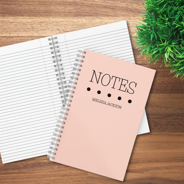 Cuaderno Notas de nombre completo en monogramado rosado par (Subido por el creador)