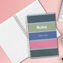 Cuaderno Notas de nombre completo monogramadas neutrales