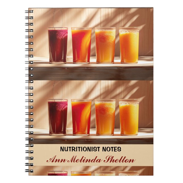 Cuaderno Notas de nutricionista de foto de jugo vegano pers (Frente)