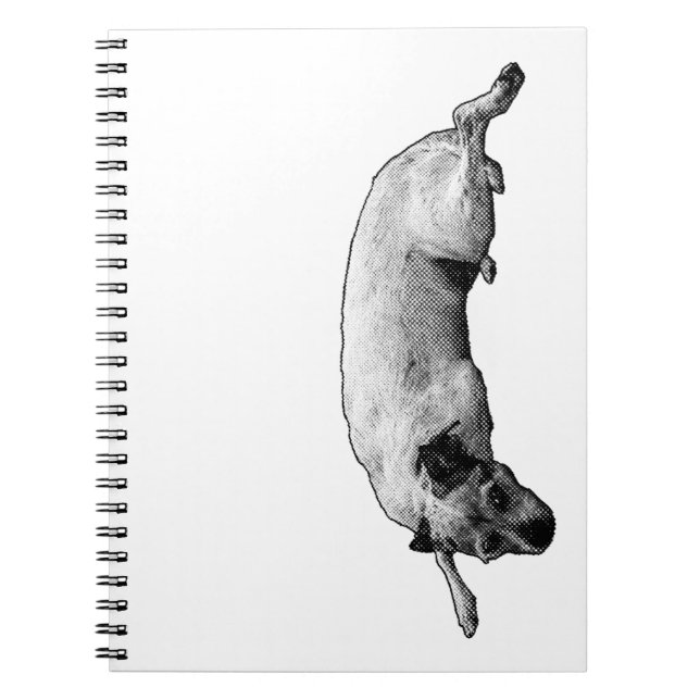 Cuaderno Notas de otoño con energía de retro Pup (Frente)