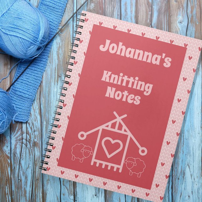 Cuaderno Notas de punto: corazones rosados y ovejas (Subido por el creador)