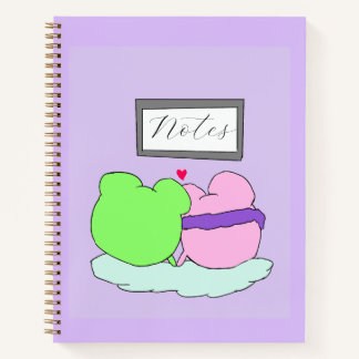 Cuaderno Notas de rana morada linda