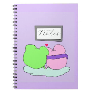 Cuaderno Notas de rana morada linda