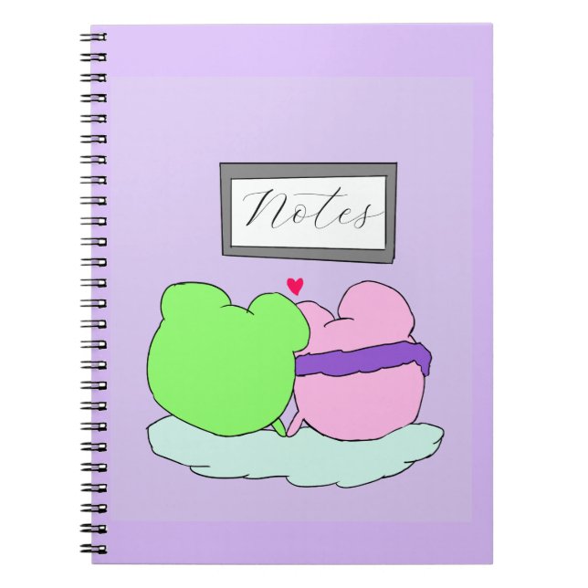 Cuaderno Notas de rana morada linda (Frente)