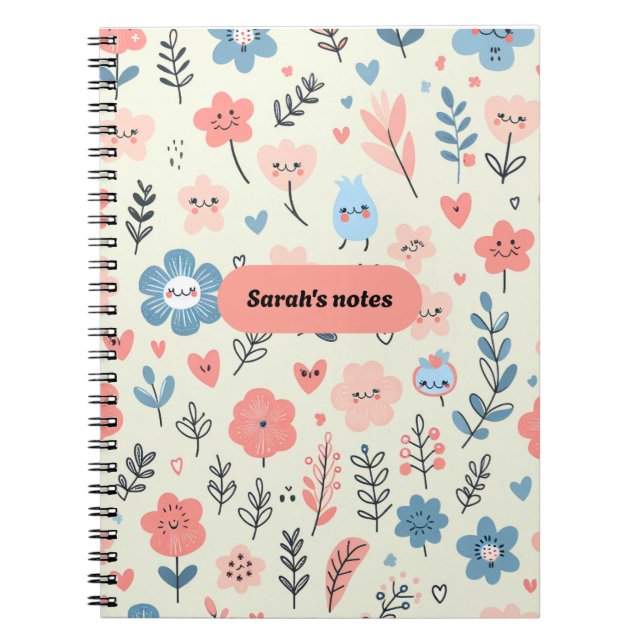 Cuaderno Notas de Sarah Cute Floral (Frente)