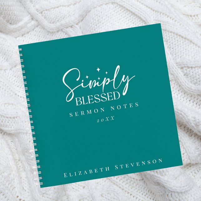 Cuaderno Notas de sermón azules teal negritas modernas simp (Subido por el creador)