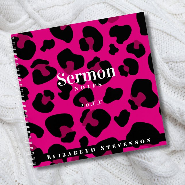 Cuaderno Notas de sermón con estampado de guepardo rosa cal (Subido por el creador)