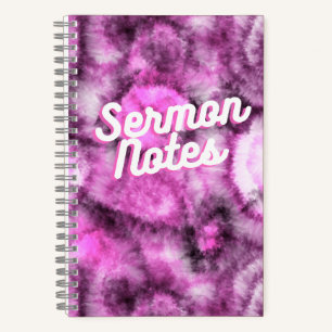 Cuaderno Notas de sermón con patrón de teñido en rosa