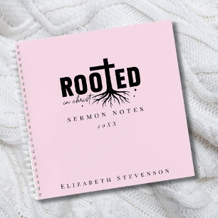 Cuaderno Notas de sermón de Rooted in Christ Blush Pink