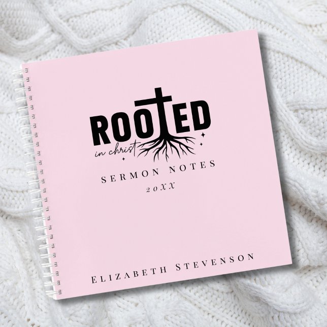 Cuaderno Notas de sermón de Rooted in Christ Blush Pink (Subido por el creador)