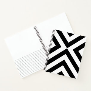 Cuaderno Notas de sketch de Chevrons Negro y Transparente
