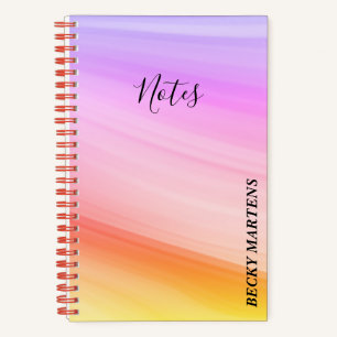 Cuaderno NOTAS de Swirl Amarillo Naranja Púrpura Moderno