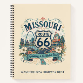 Cuaderno Notas de viaje de la ruta 66 de Missouri