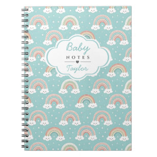 Cuaderno Notas del bebé Pastel Arcoíris Diario Nombre Perso