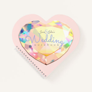 Cuaderno Notas del Boda de Diamond Heart Pink