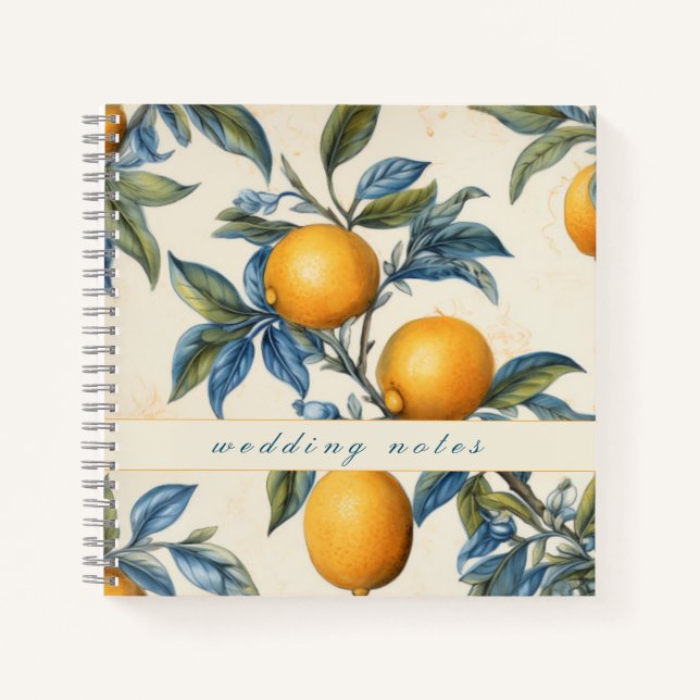 Cuaderno Notas del Boda de Mediterranean Lemon Grove (Anverso)