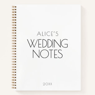 Cuaderno Notas del Boda Minimalista blanco