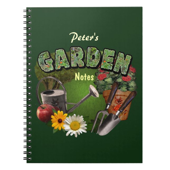 Cuaderno Notas del jardín (personalizable) (Frente)