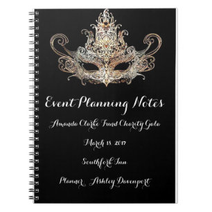 Cuaderno Notas del planificador de eventos de la mascarada