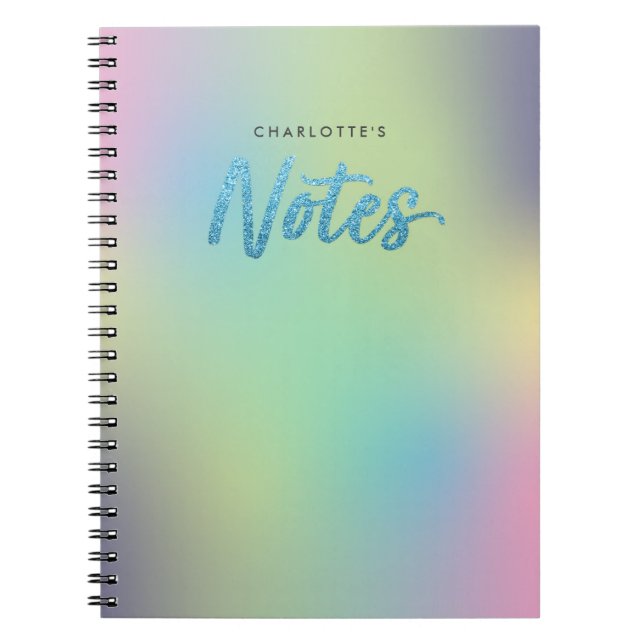 Cuaderno Notas del Purpurina azul del patrón de mezcla de u (Frente)