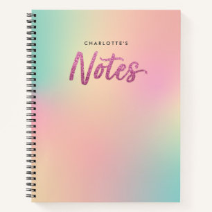 Cuaderno Notas del Purpurina rosa de Unicorn Mix Pattern Fa