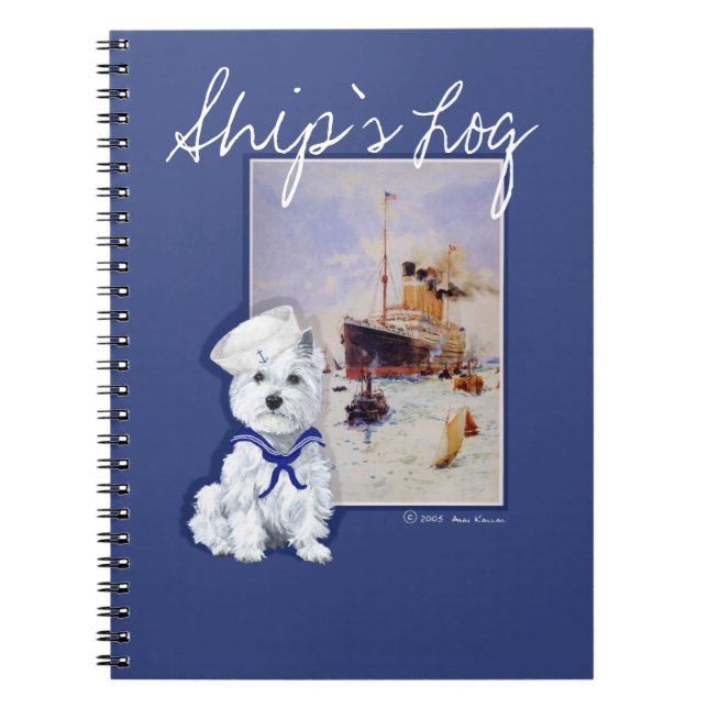 Cuaderno NOTAS del Terrier Blanco de West Highland (Frente)