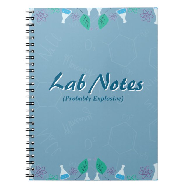 Cuaderno Notas Divertidas de Laboratorio de Química (Frente)