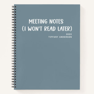 Cuaderno Notas Divertidas de Reuniones de Compañeros de Tra