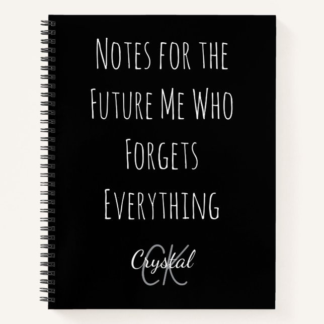 Cuaderno Notas divertidas para mi futuro yo que olvida  (Anverso)