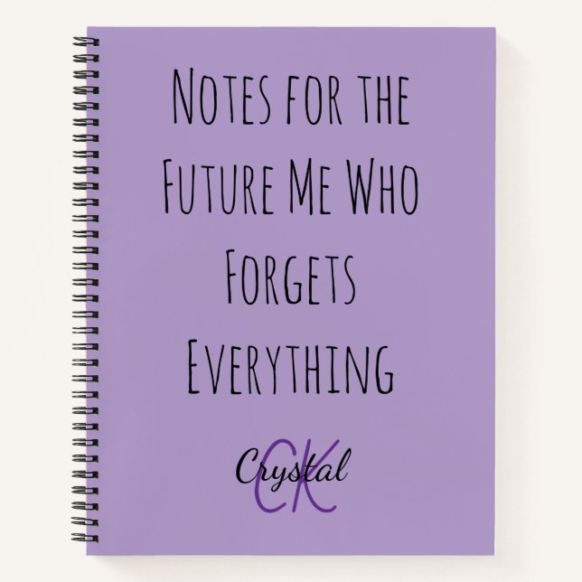 Cuaderno Notas divertidas para mi yo futuro que se olvida (Anverso)