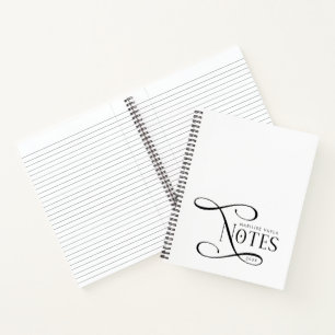 Cuaderno Notas elegantes modernas personalizadas negro blan
