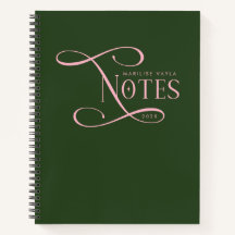 Notas Elegantes Modernas Personalizadas Verde Rosa