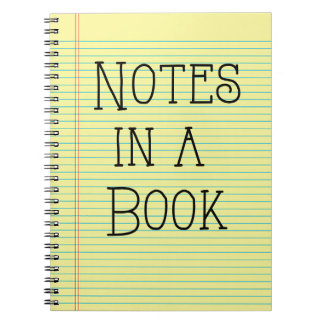 Cuaderno Notas en un libro, almohadilla legal amarilla, blo