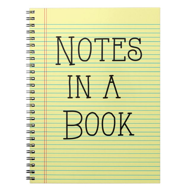 Cuaderno Notas en un libro, almohadilla legal amarilla, blo (Frente)