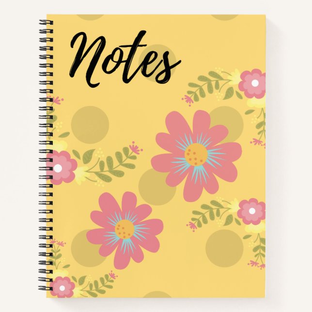 Cuaderno Notas florales amarillas (Anverso)