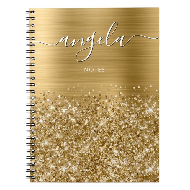 Cuaderno Notas Glam Glittery Gold (Frente)
