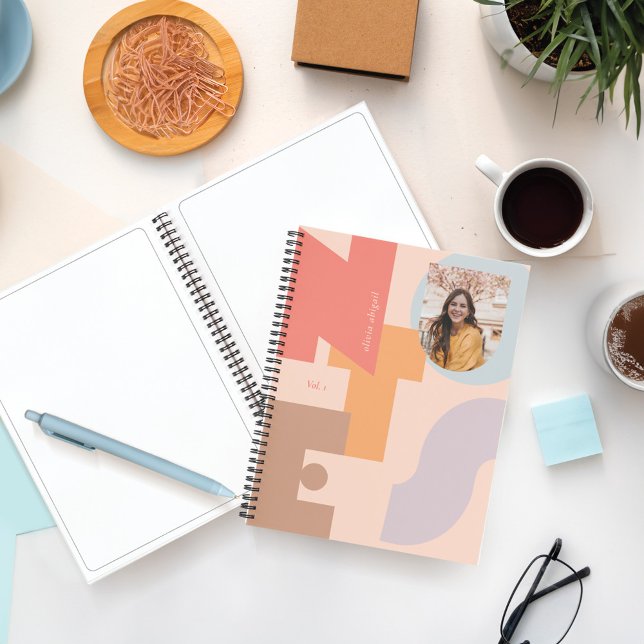 Cuaderno Notas Letras negrita modernas Foto de nombre perso (Notes Modern Bold Letters Personalized Name Photo Notebook)