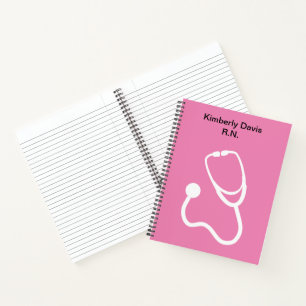 Cuaderno Notas Médicas de Monograma de Enfermeras Registra