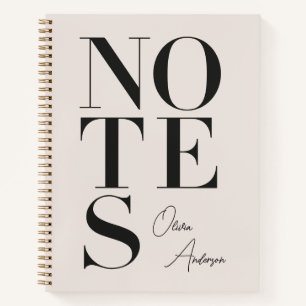 Cuaderno Notas Minimalistas Personalizadas Nombre Personali