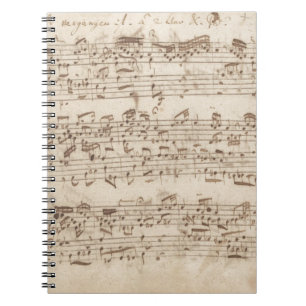 Cuaderno Notas musicales antiguas - Hoja de música de Bach