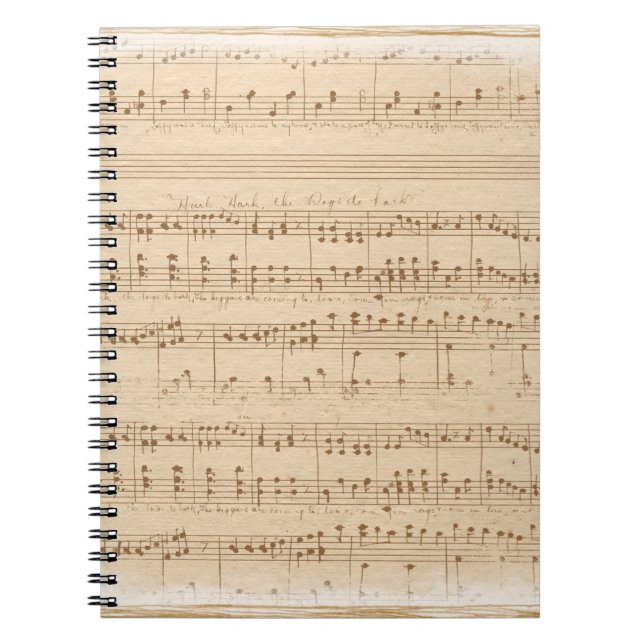 Cuaderno Notas musicales beige vintage (Frente)