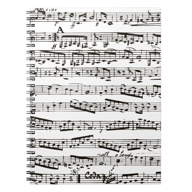 Cuaderno Notas musicales blancos y negros (Frente)