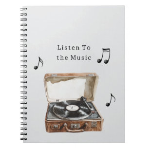 Cuaderno Notas musicales de tocadiscos
