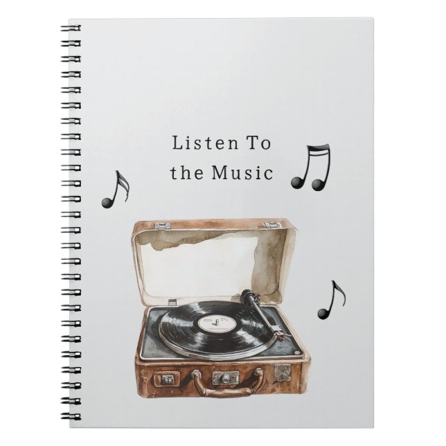 Cuaderno Notas musicales de tocadiscos (Frente)