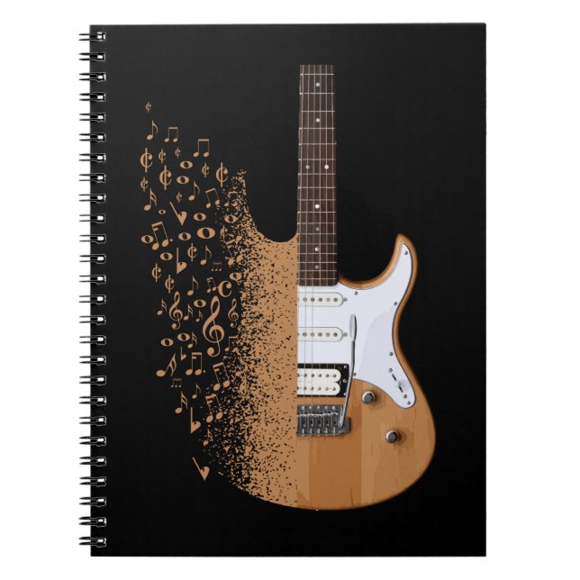 Cuaderno Notas musicales del músico de jazz de guitarra elé (Frente)