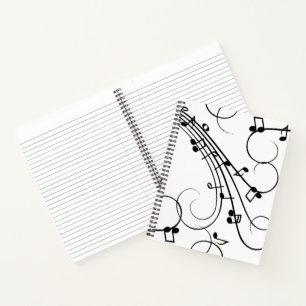 Cuaderno Notas musicales elegantes
