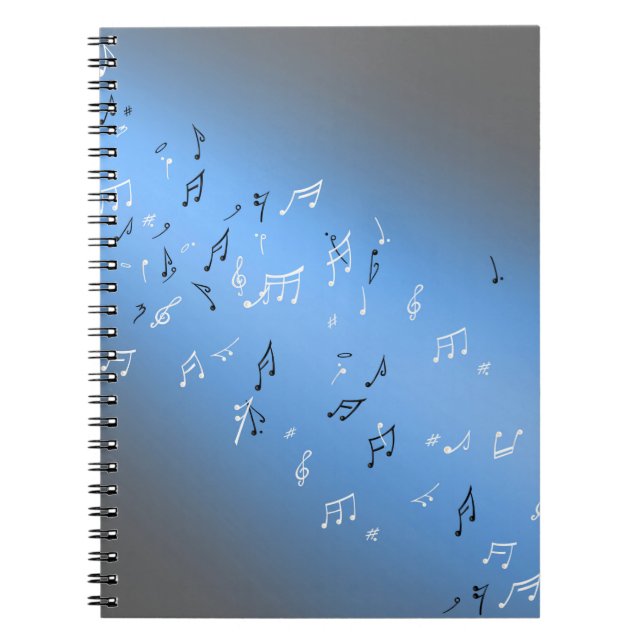 Cuaderno Notas musicales en el azul de la luna (Frente)