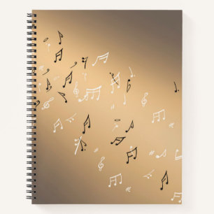 Cuaderno Notas musicales en la luna de oro