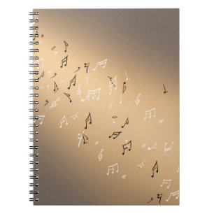 Cuaderno Notas musicales en la luna de oro